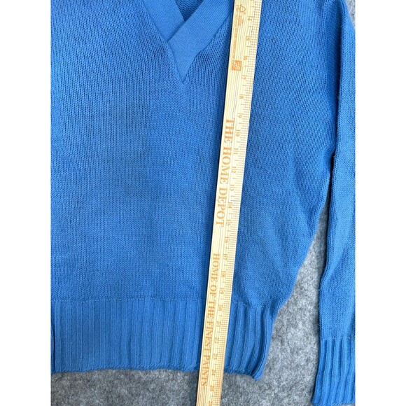 VTG Sweater School Cheerleader Blue Pep Club Uniform V-Neck 60s Size M Bristol - Picture 6 of 9